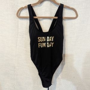 Sunday funday, the bikini lab one piece suit, high cut size medium (I)